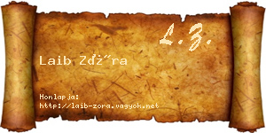 Laib Zóra névjegykártya